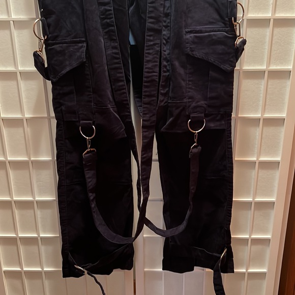 CARGO BONDAGE PANTS; Navy Corduroy, adjustable straps! - Picture 4 of 8